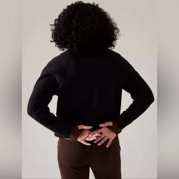 Athleta Retroplush Revive Half Zip Sweatshirt // Black - Picture 2 of 5